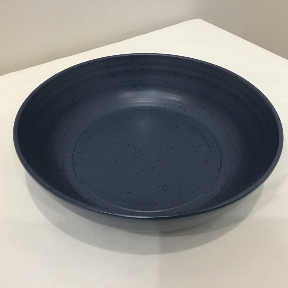 Bee & Willow 10” Navy Blue Speckled Stoneware Serving Bowl — Like New!